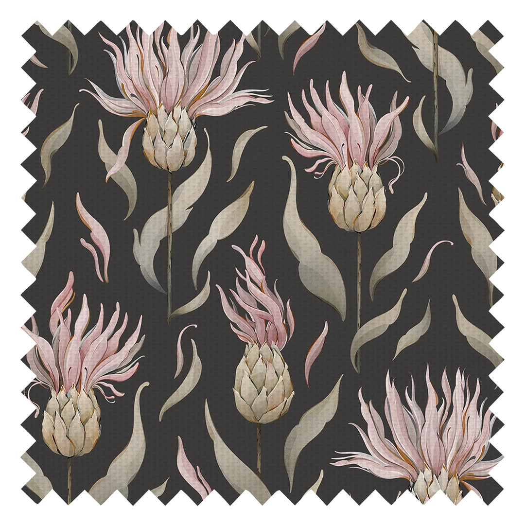 Thistle Royale Fabric in Pure Charcoal