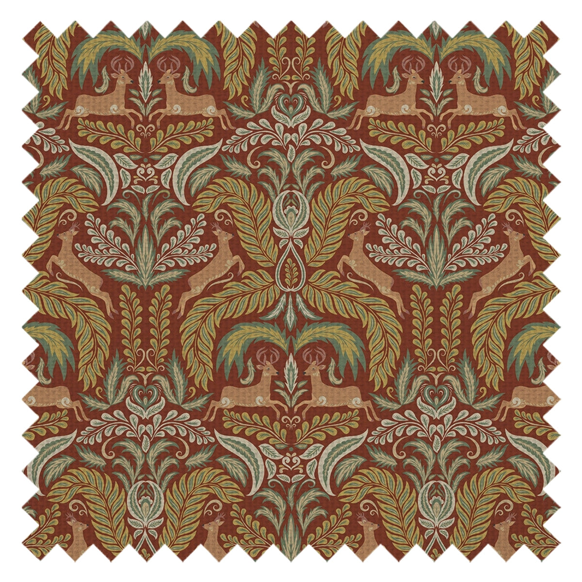 The Endearing Deer Fabric in Autumn Shades