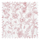 Sketched Meadow Fabric in Dusky Pink on White