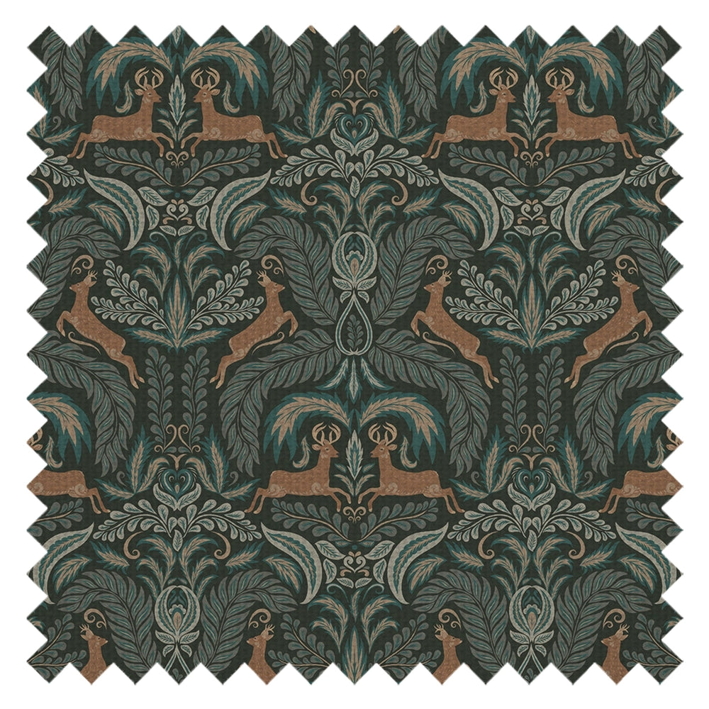 The Endearing Deer Fabric in Shades of Green