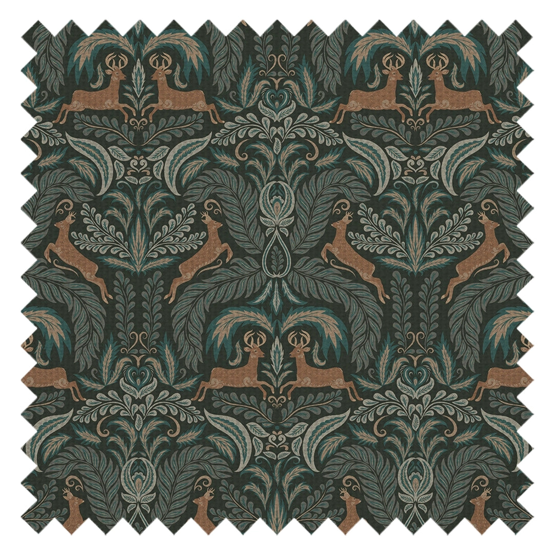 The Endearing Deer Fabric in Shades of Green