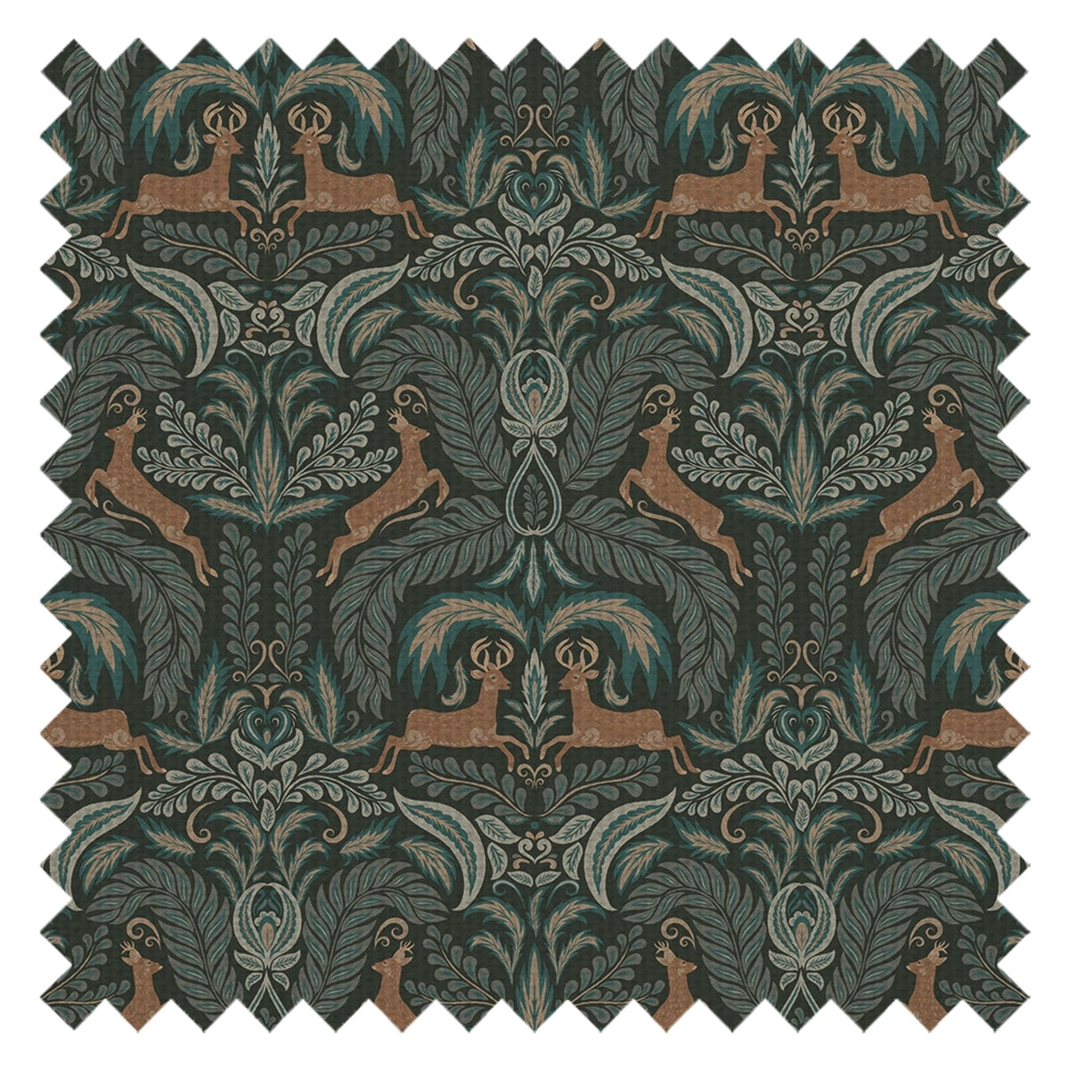 The Endearing Deer Fabric in Shades of Green