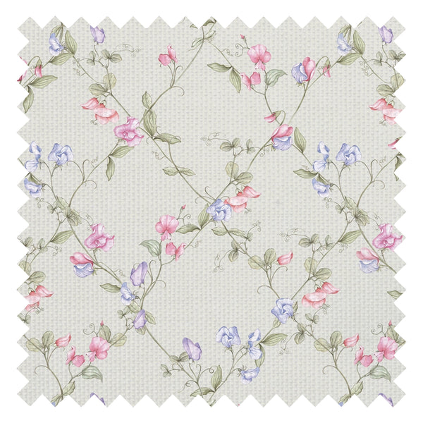 Sweet Pea Fabric in Pinks and Lilacs on Soft Sage