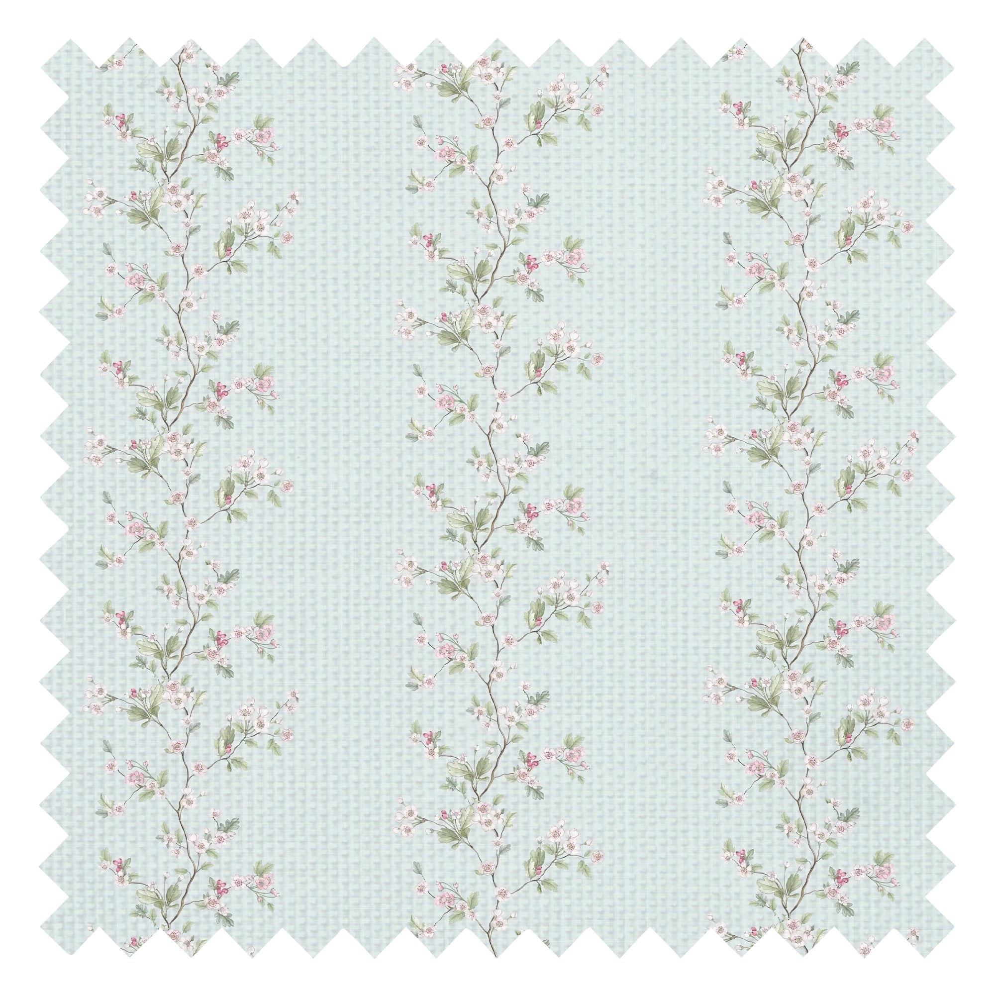 Ditsy Hawthorn Stripe Fabric in Duck Egg