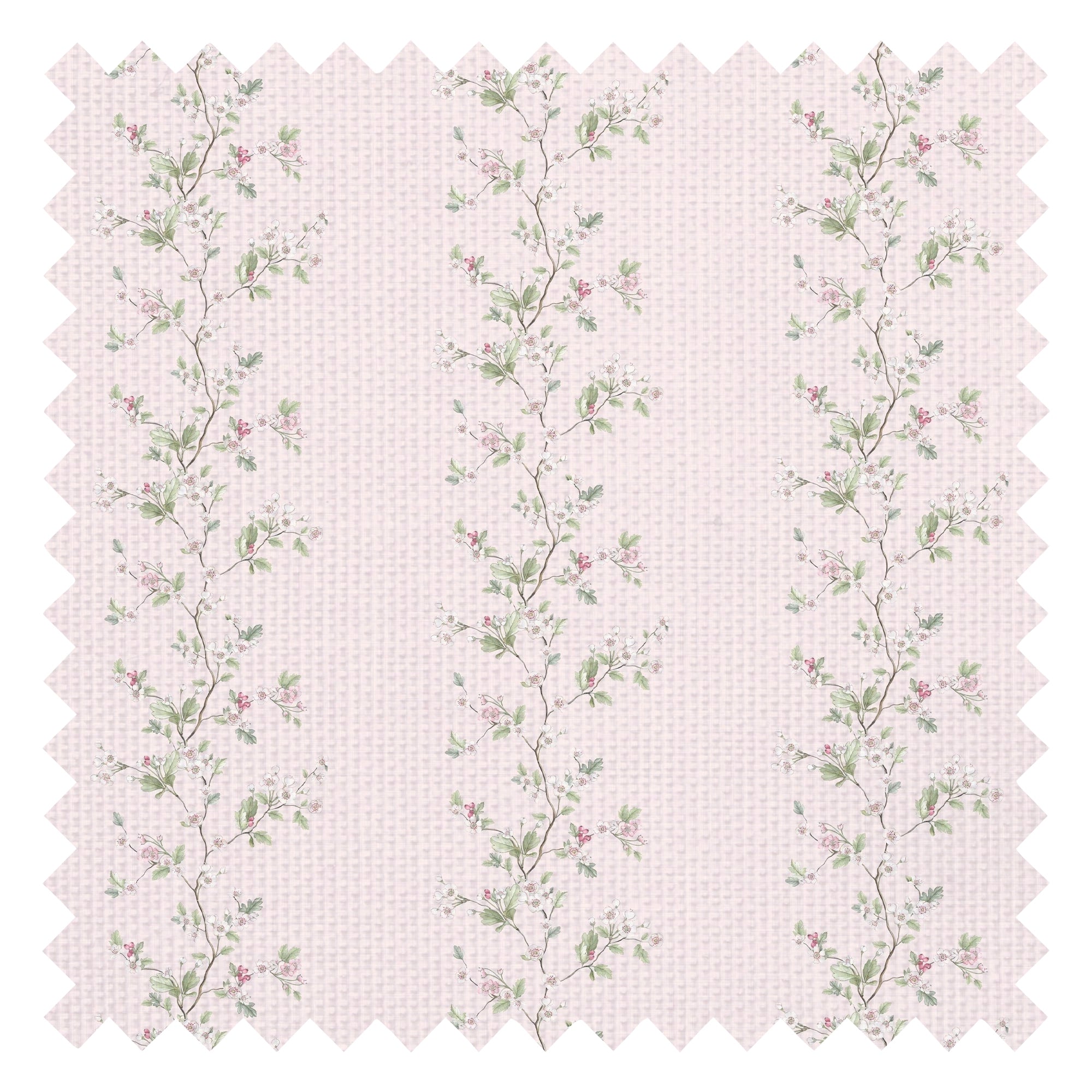 Ditsy Hawthorn Stripe Fabric in Soft Pink