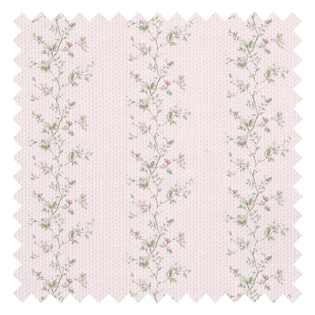 Ditsy Hawthorn Stripe Fabric in Soft Pink