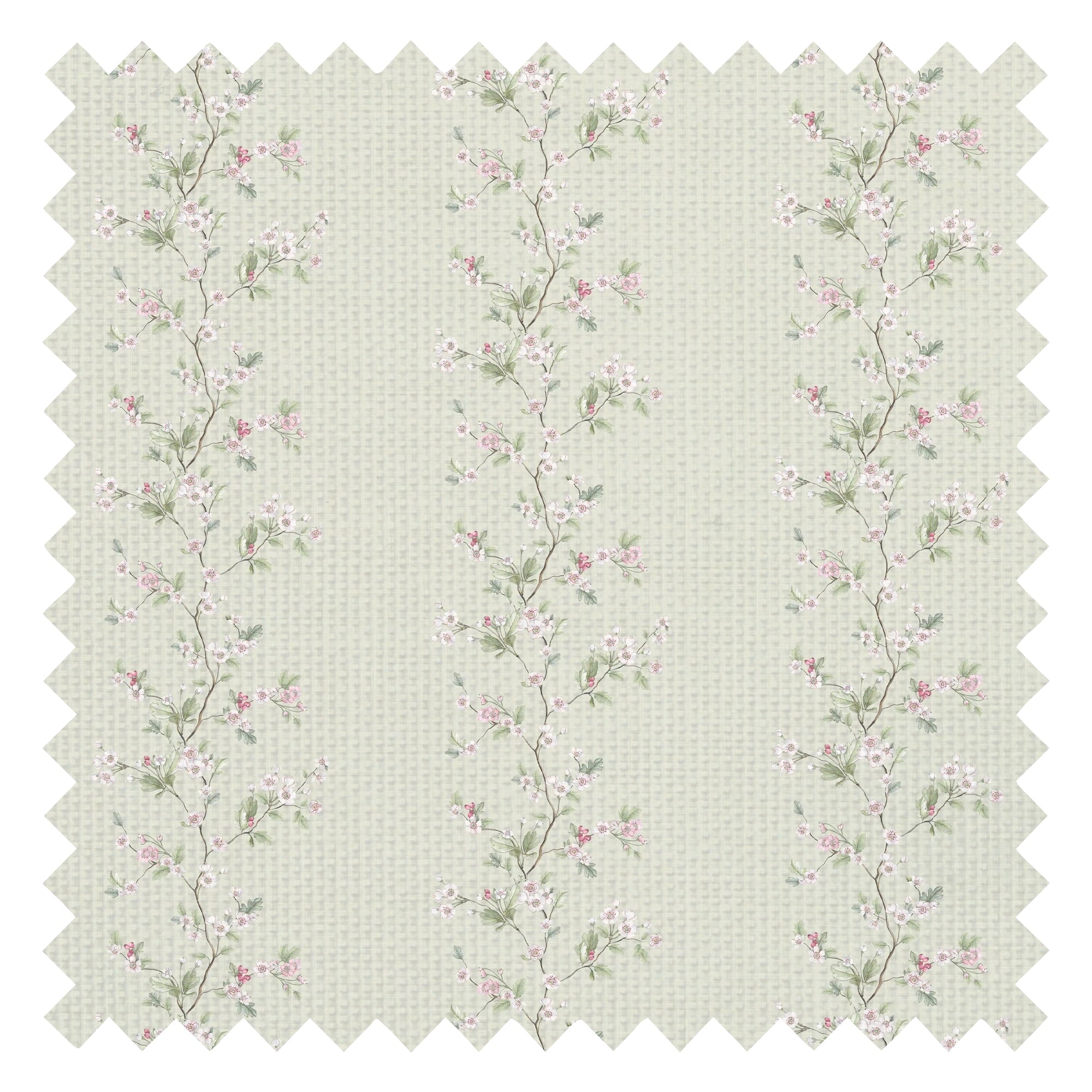 Ditsy Hawthorn Stripe Fabric in Sage
