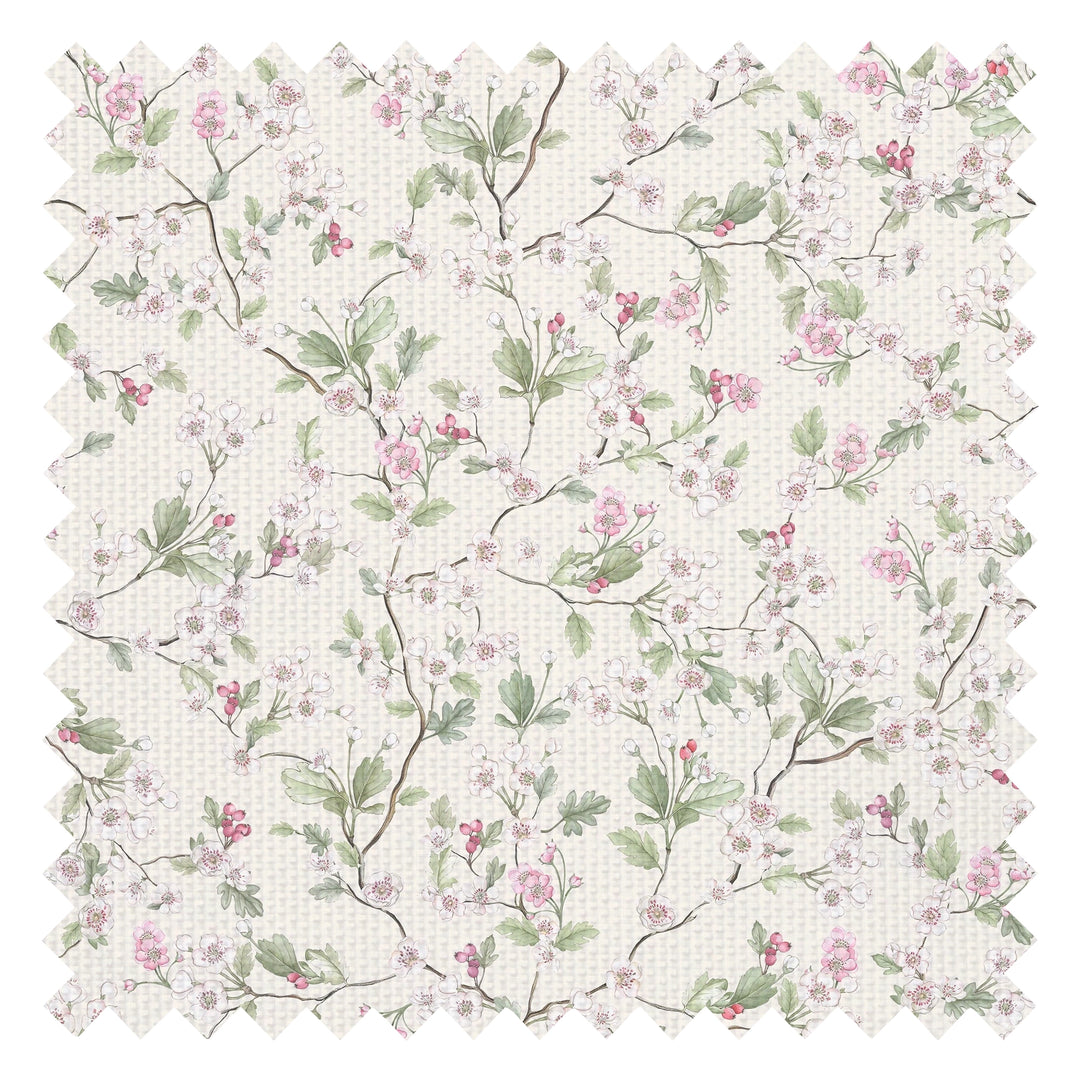 Hawthorn Blossom Fabric in Cream