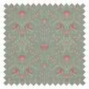 Tulip Garden Fabric in Blushing Peach on Green Tea