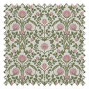 Tulip Garden Fabric in Sweet Pink and Olive on Cream