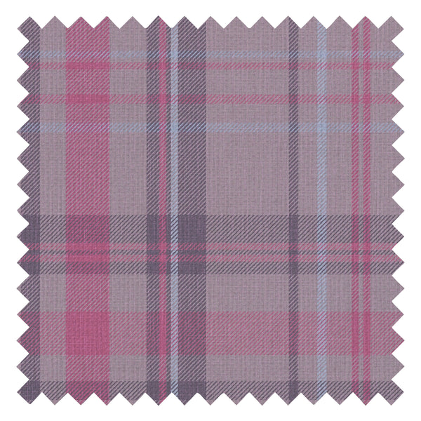 Royal Tartan Fabric in Heather, Rich Plum and Sky Blue