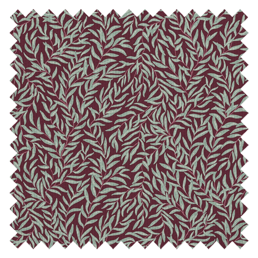 Whimsical Willow Fabric in Seafoam Green on Fig