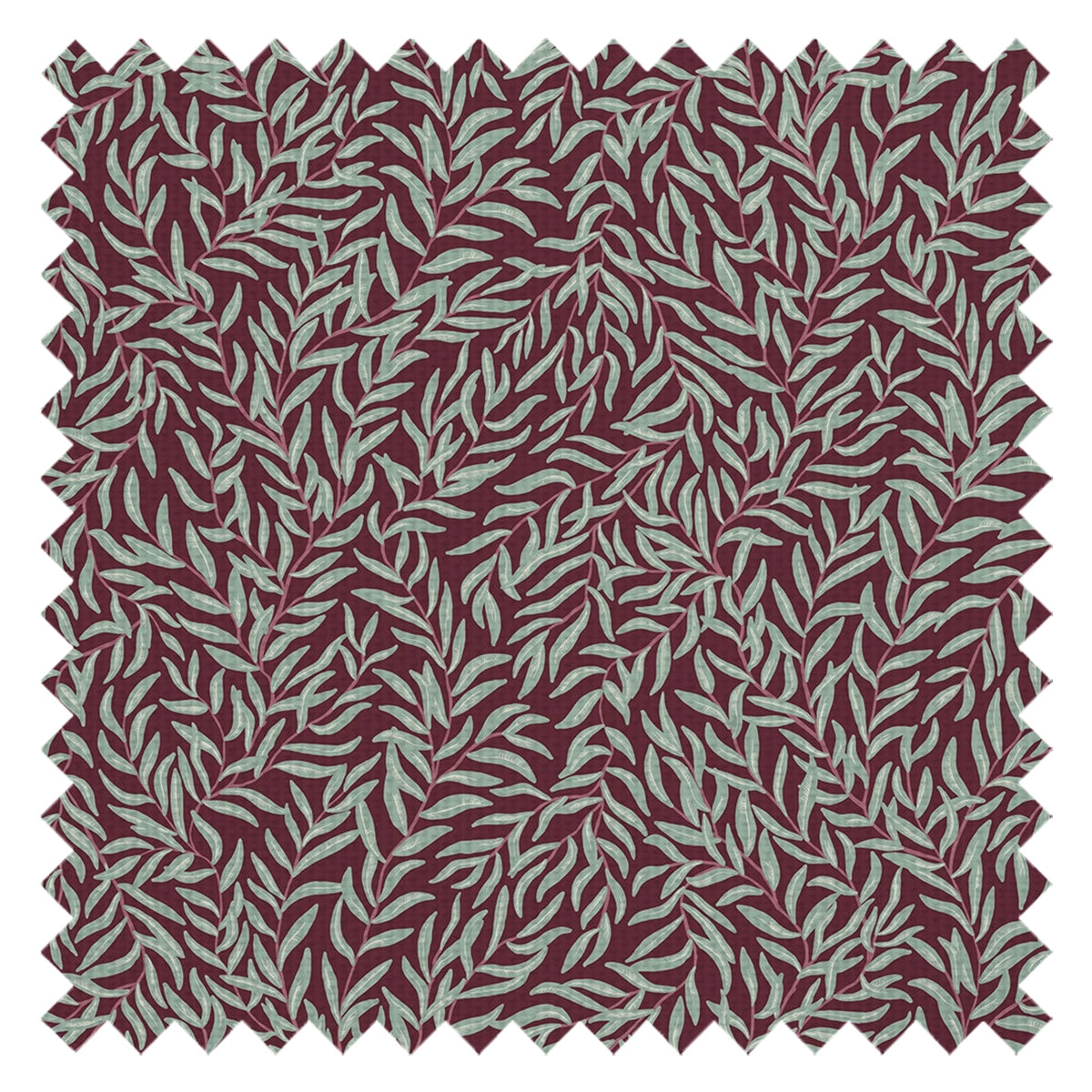 Whimsical Willow Fabric in Seafoam Green on Fig