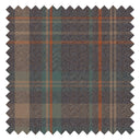 Royal Herringbone Tartan Fabric in Navy, Teal and Rust
