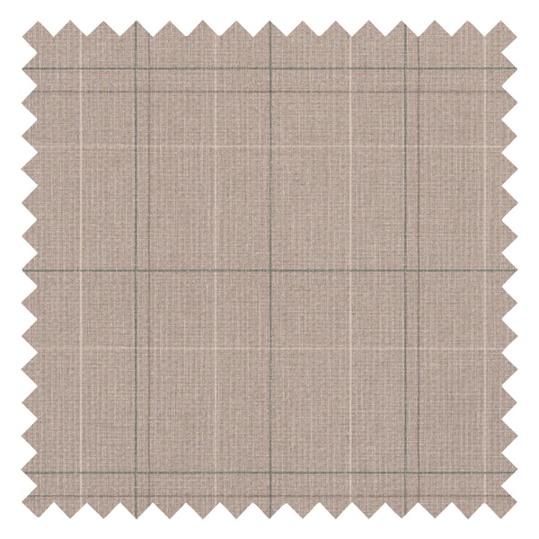 Royal Check Fabric in Taupe, Green and Oak Brown
