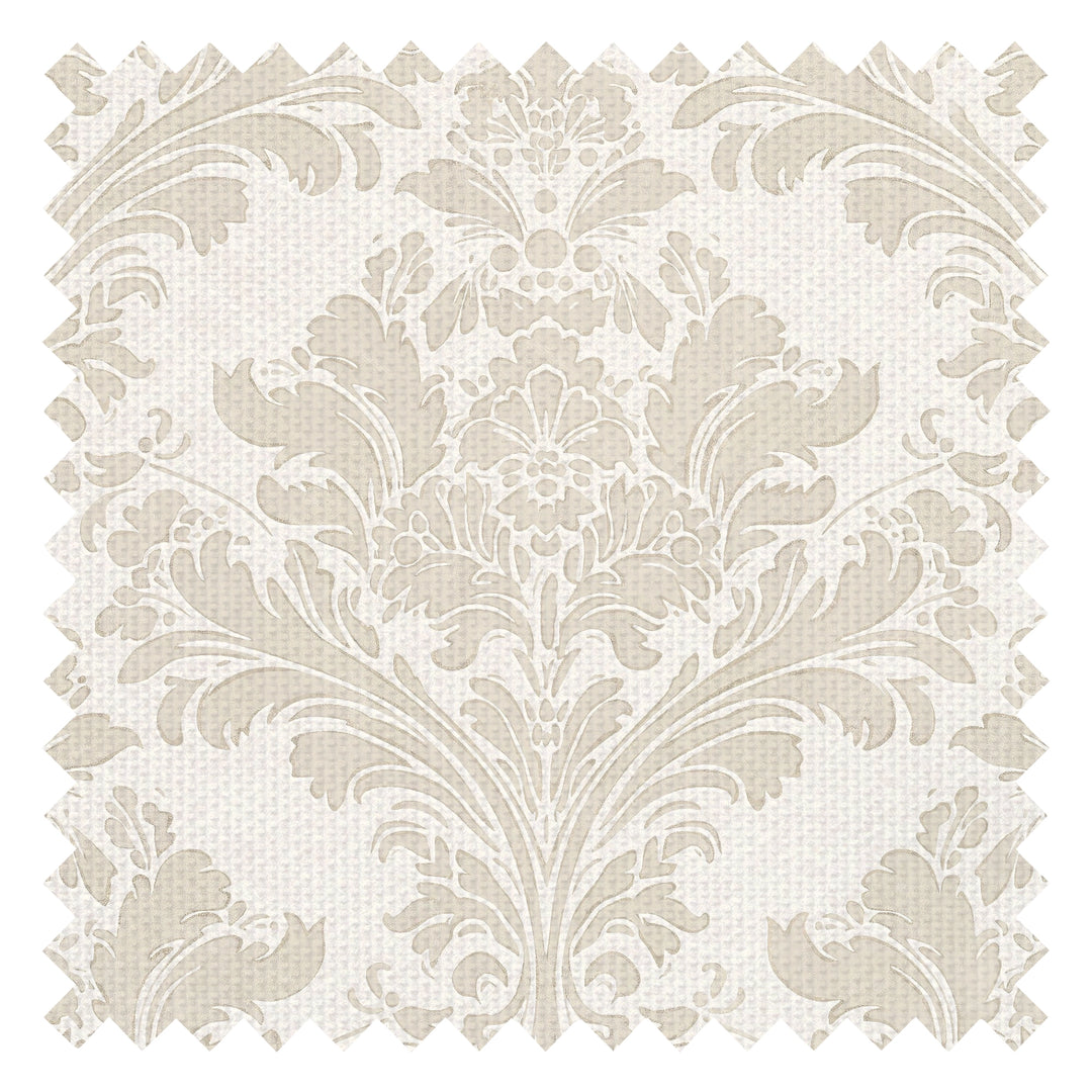 Regal Damask Fabric in Stone on Cream