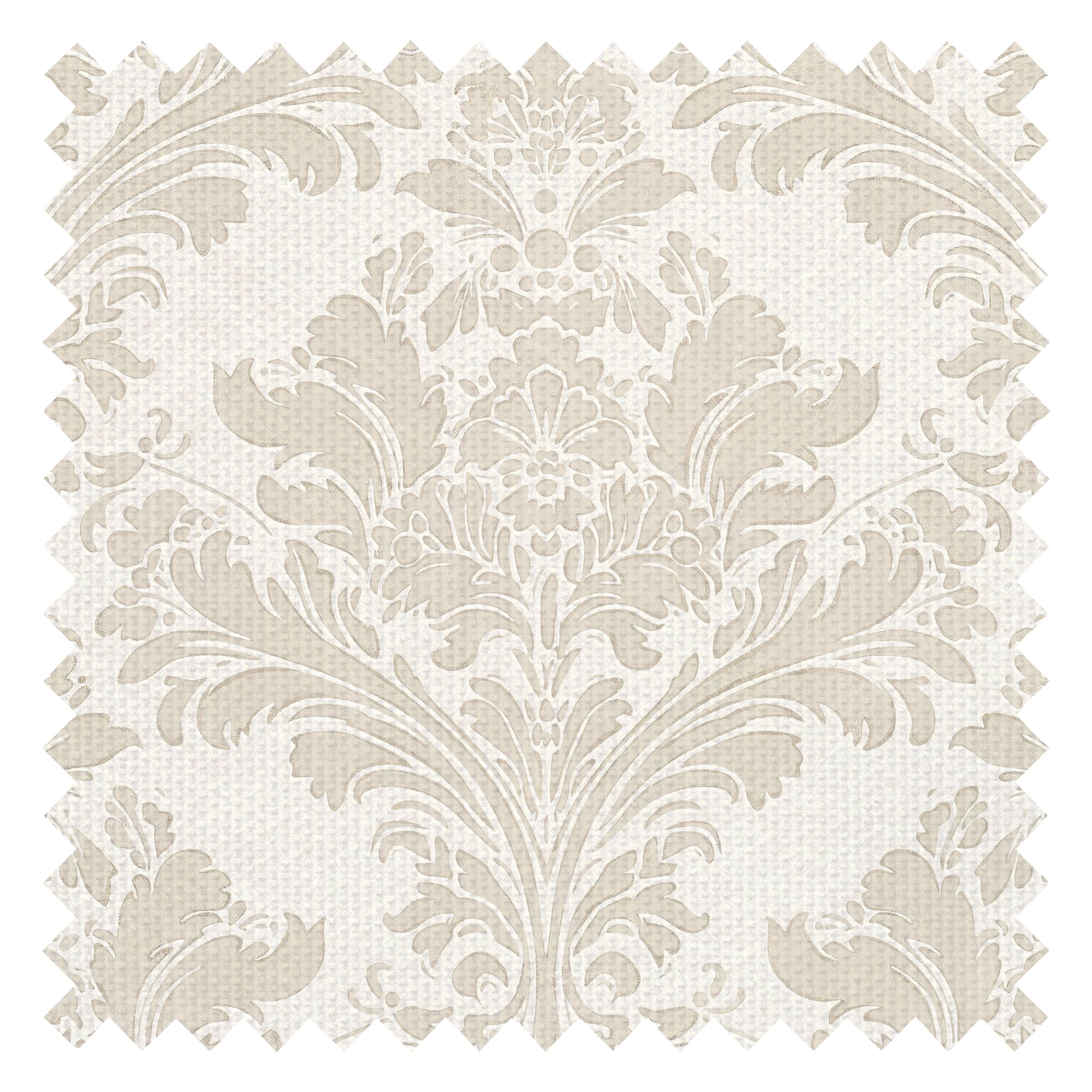 Regal Damask Fabric in Stone on Cream