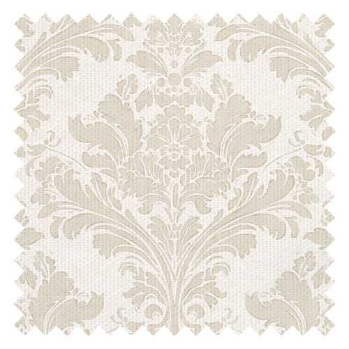 Regal Damask Fabric in Stone on Cream