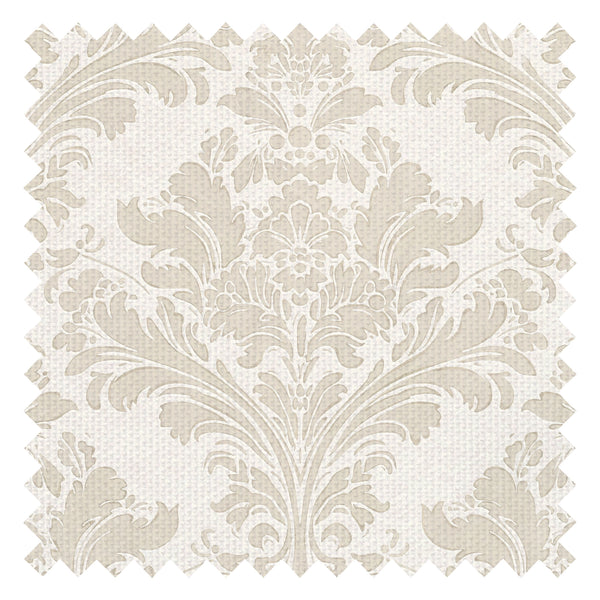 Regal Damask Fabric in Stone on Cream
