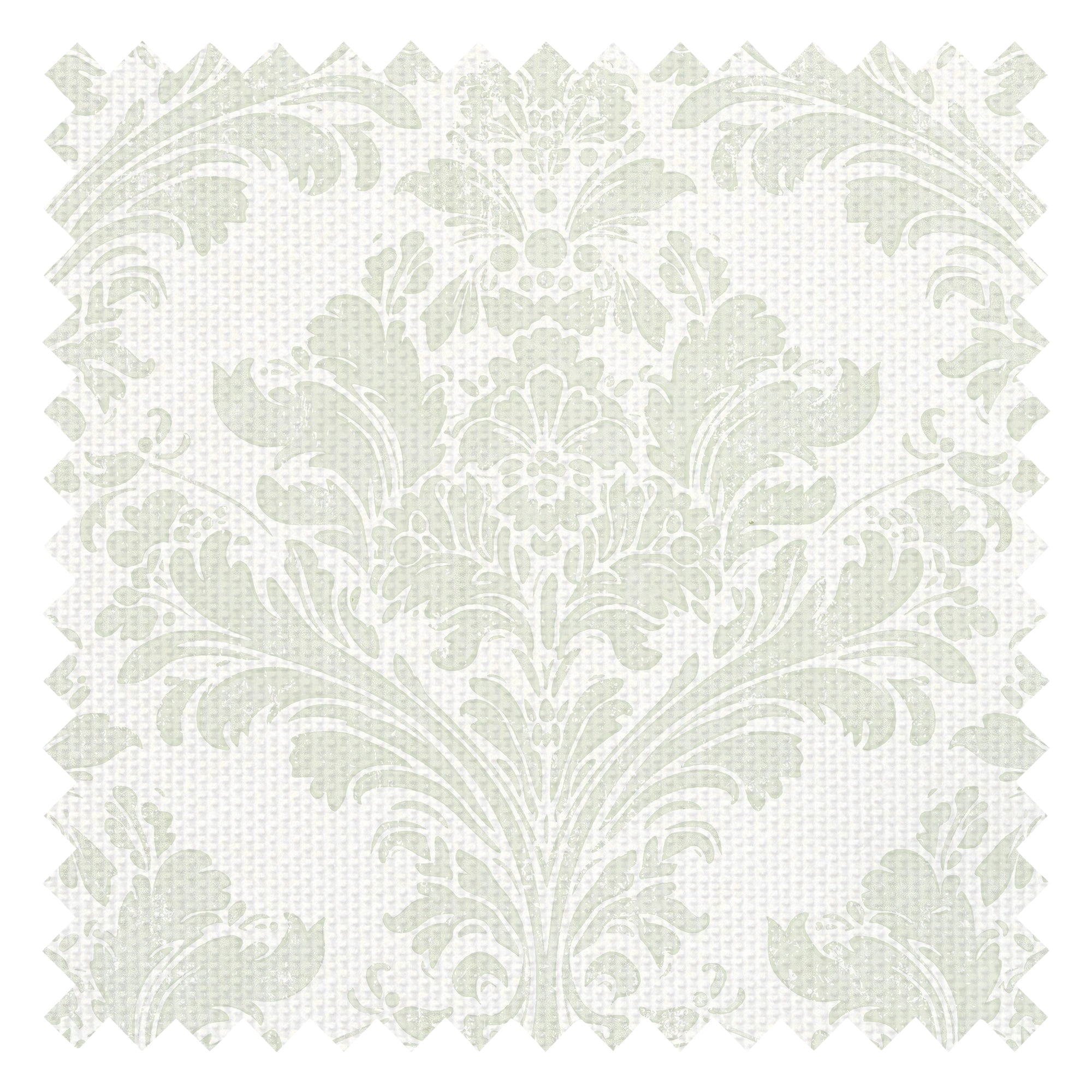 Regal Damask Fabric in Green on Cream