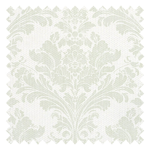 Regal Damask Fabric in Green on Cream