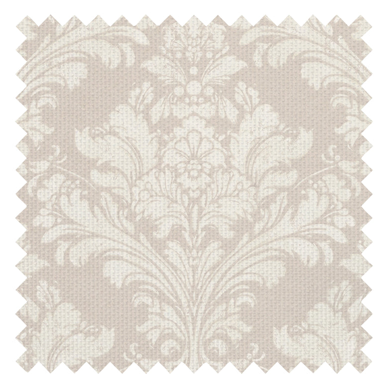 Regal Damask Fabric in Cream on Stone