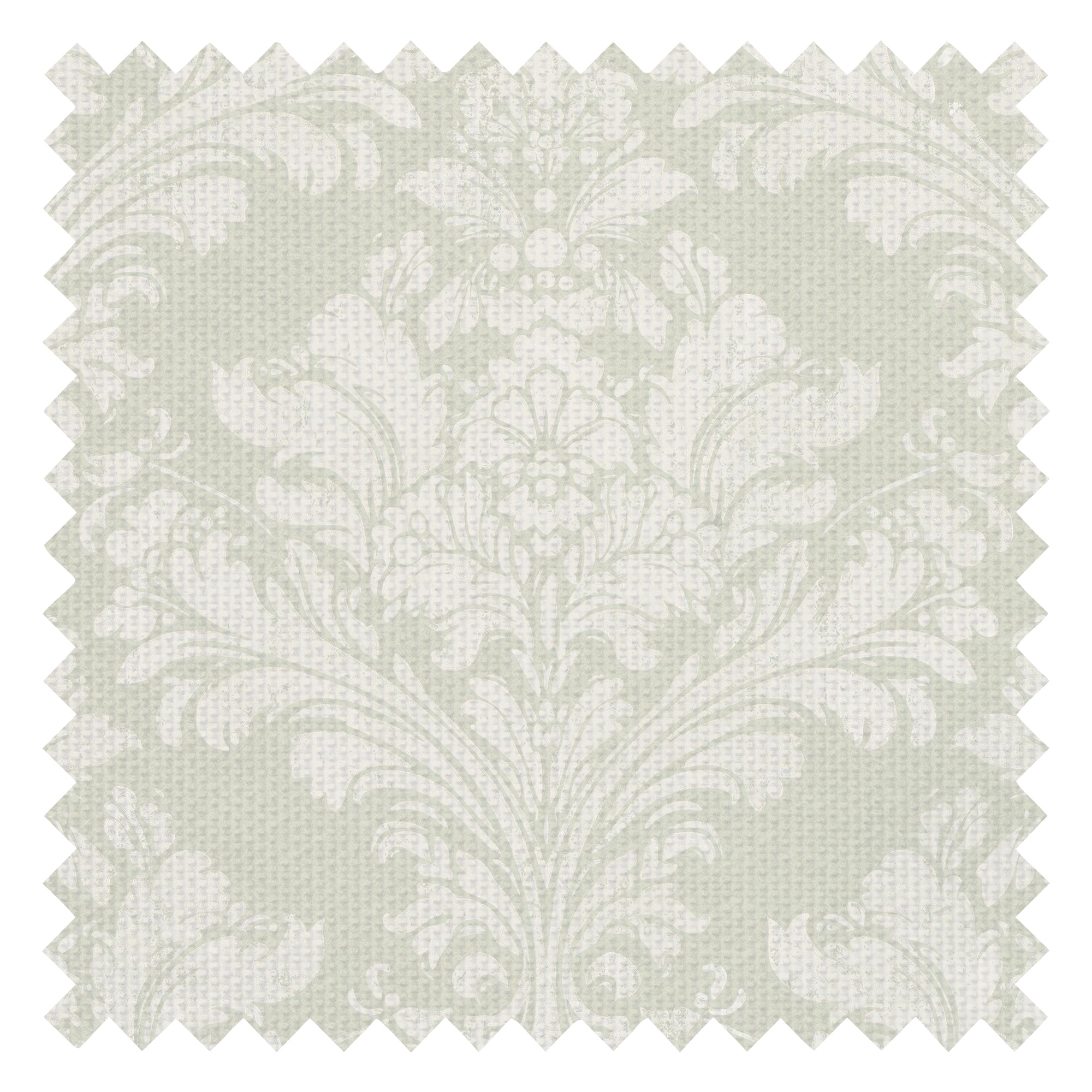 Regal Damask Fabric in Cream on Green