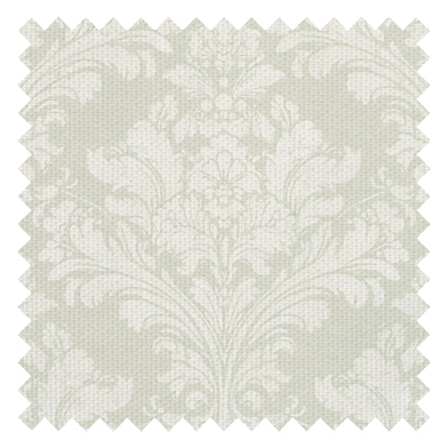 Regal Damask Fabric in Cream on Green