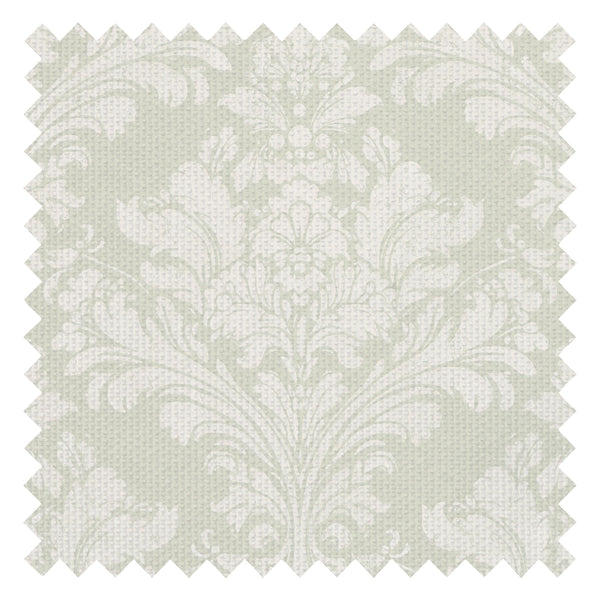 Regal Damask Fabric in Cream on Green