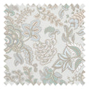 Jacobean Splendour Fabric in Clay Blue and Thunder on Soft Clay