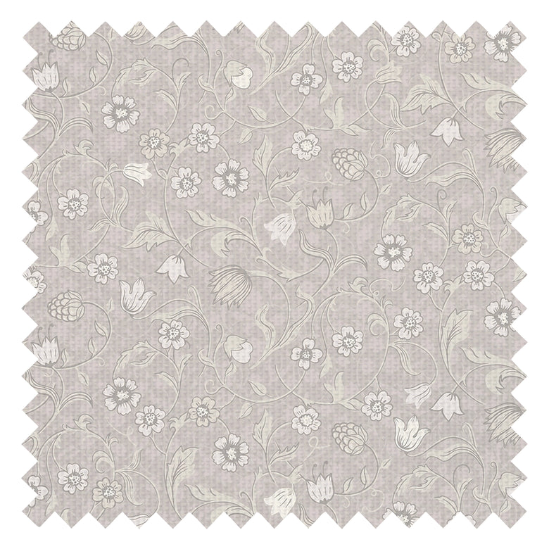 Rosehill Cottage Fabric in Vintage Cream and Linen on Moon Grey