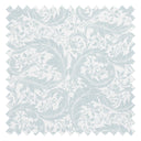 Enchanted Leaf Fabric in Light Blue on Milk White