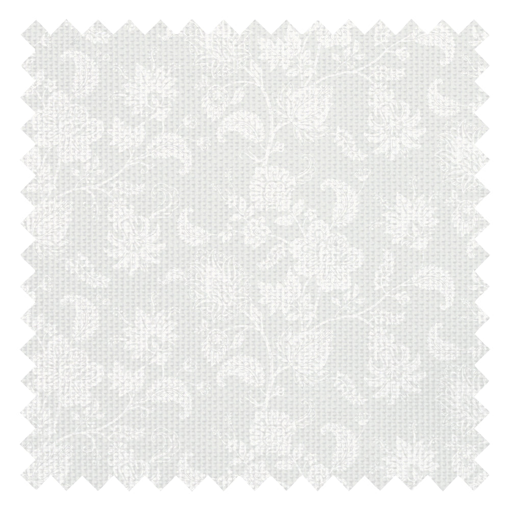 Balmoral Baroque Fabric in Milk Foam on Light Sage