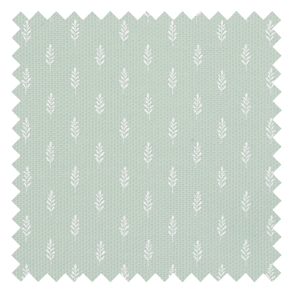 Rowan Fabric in Milk Foam on Sage