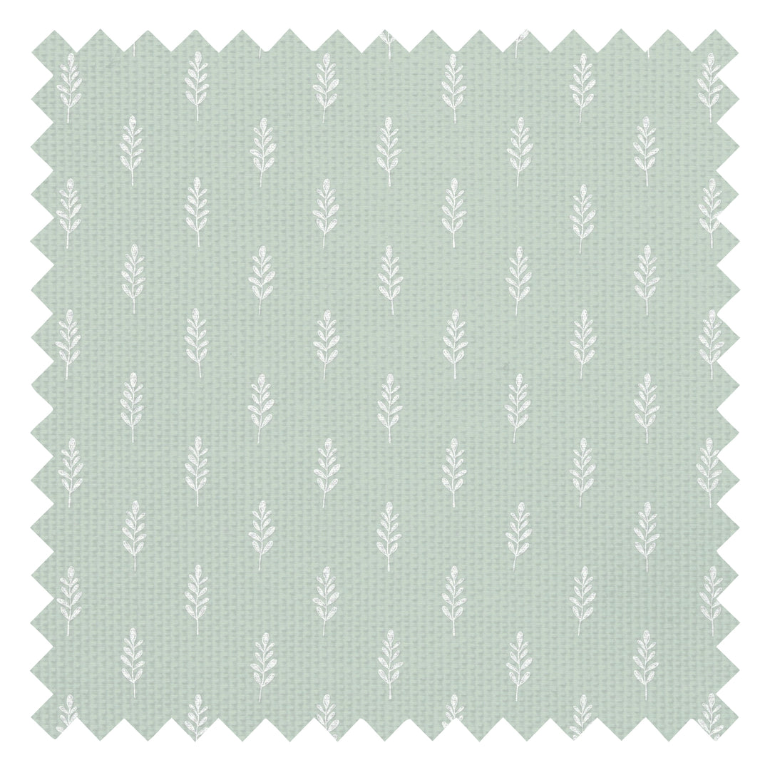 Rowan Fabric in Milk Foam on Sage