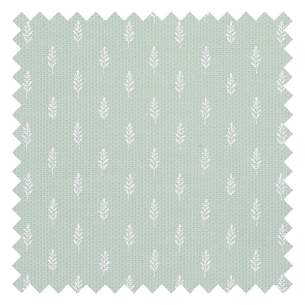 Rowan Fabric in Milk Foam on Sage