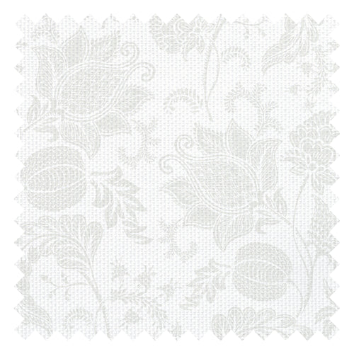 Jacobean Bloom Fabric in Light Sage on Milk Foam