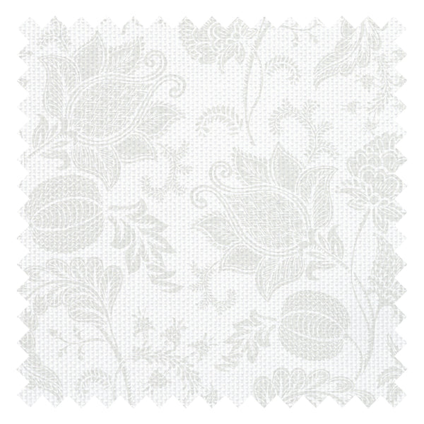 Jacobean Bloom Fabric in Light Sage on Milk Foam