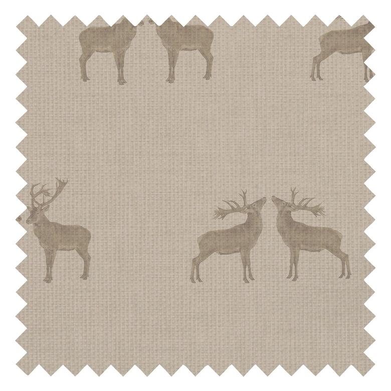 Majestic Stag Fabric in Brow Tine Beige