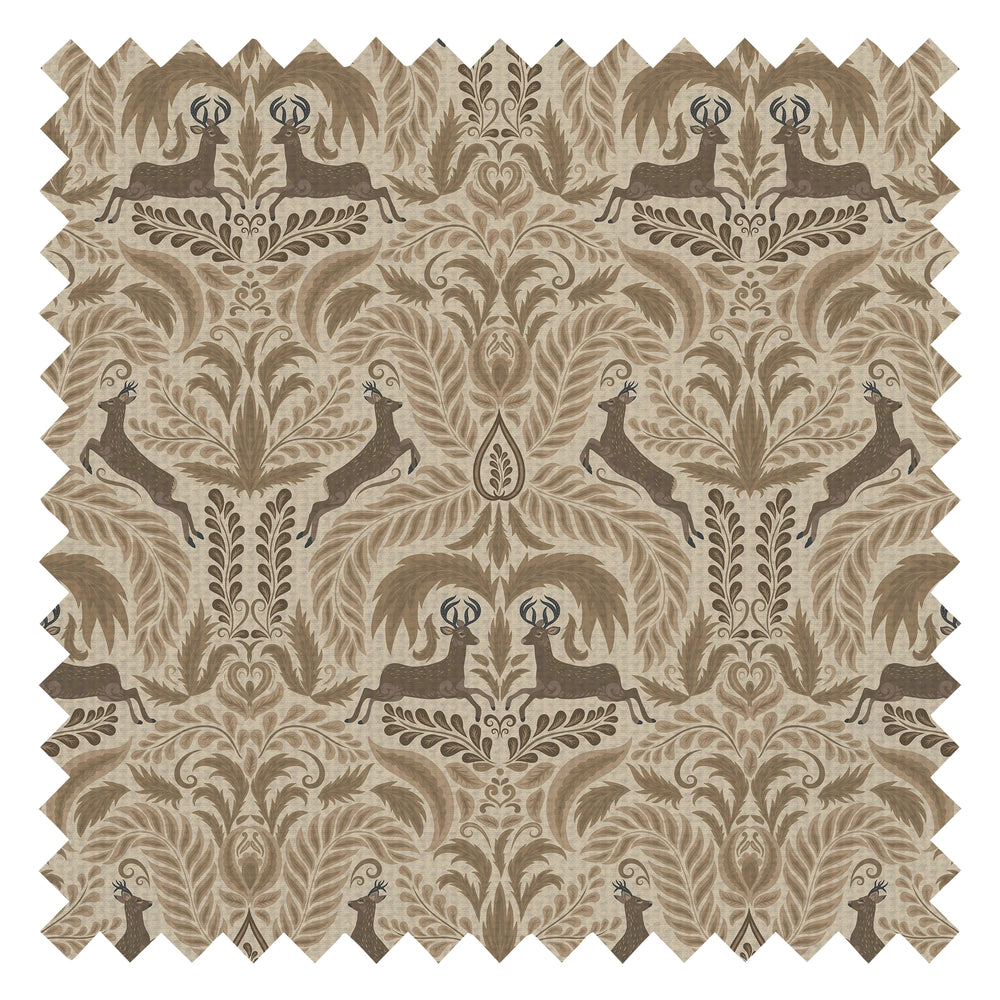 The Endearing Deer Fabric in Earthy Tones