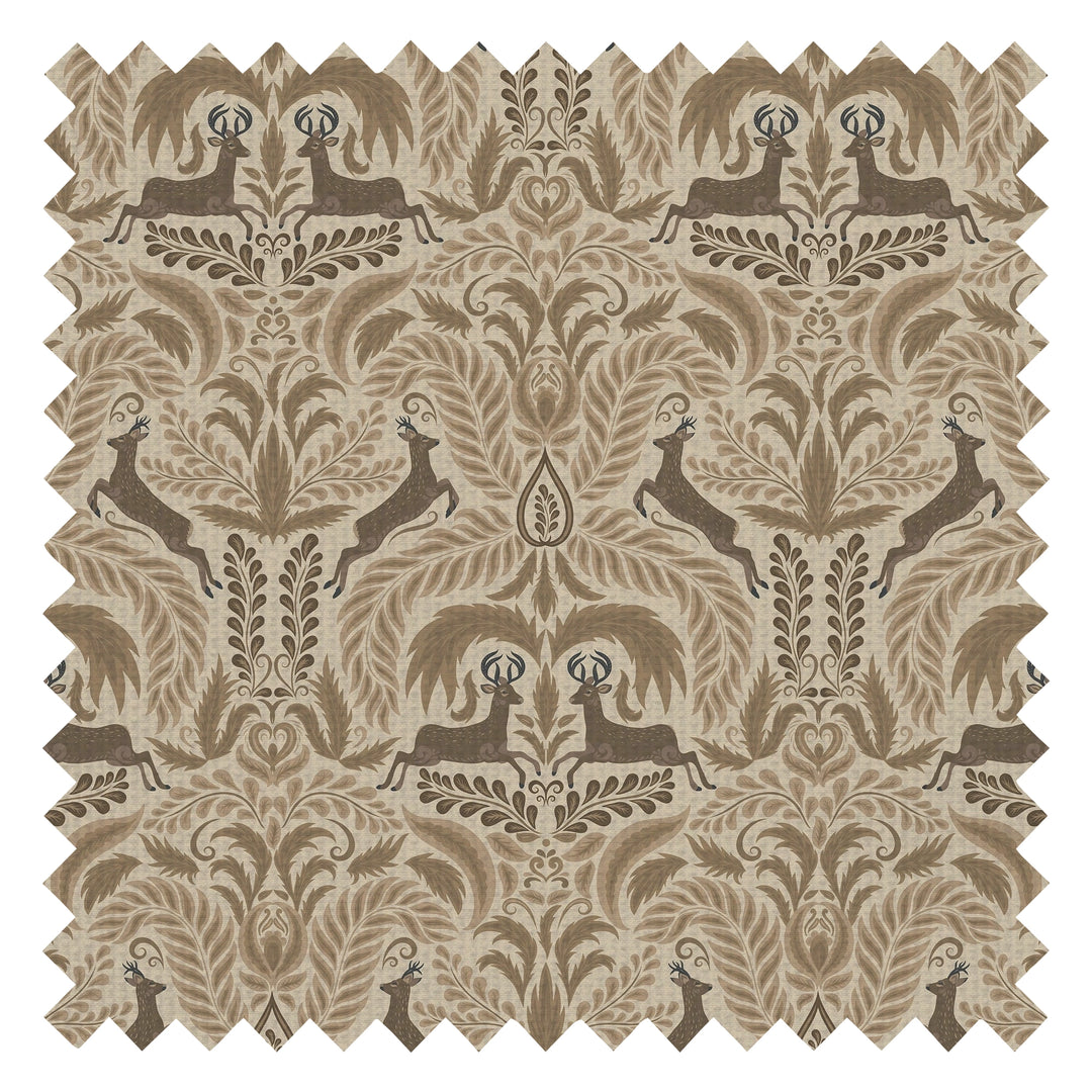 The Endearing Deer Fabric in Earthy Tones