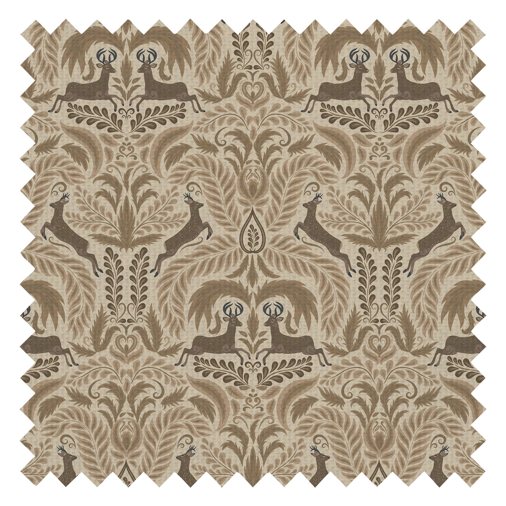 The Endearing Deer Fabric in Earthy Tones
