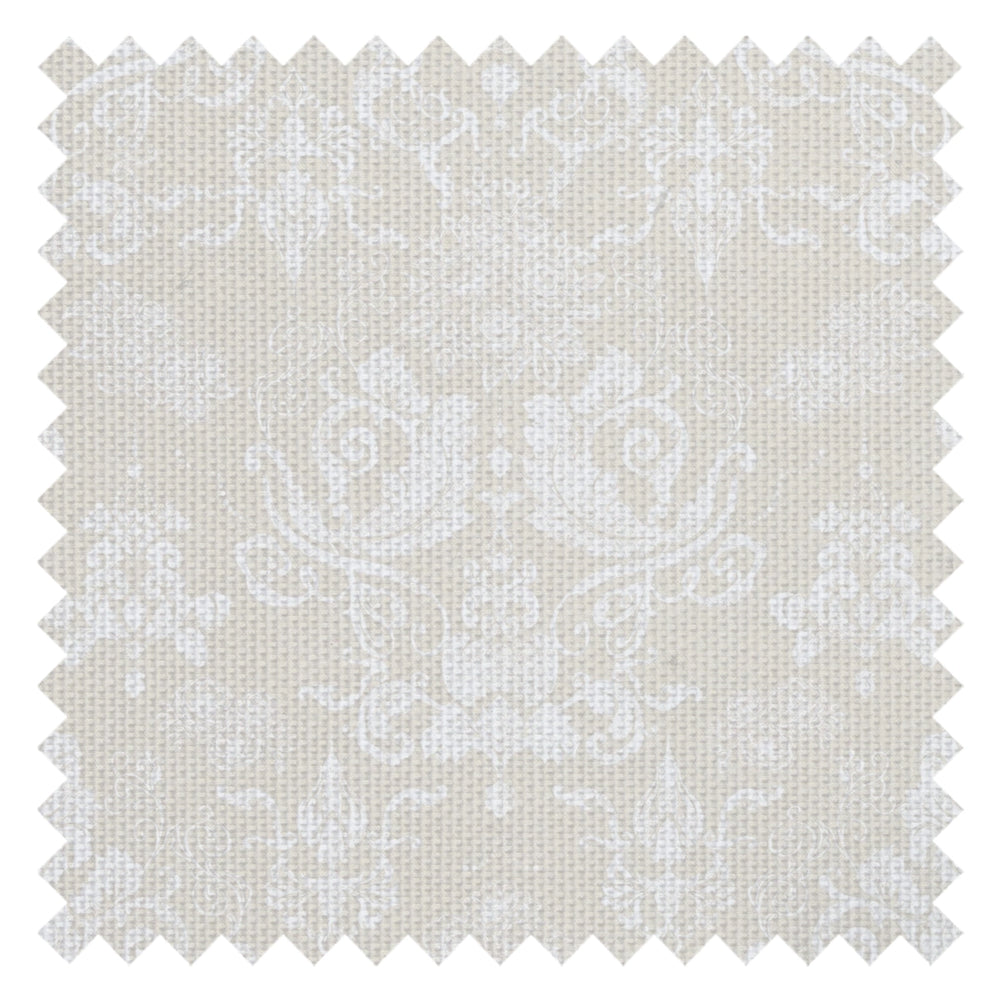 Bridgerton Damask Fabric in Classic Cream and Pearl White