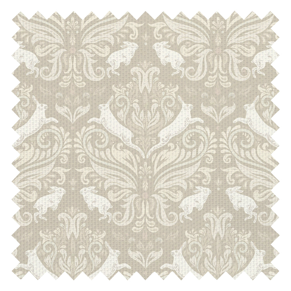 The Hopping Hare Fabric in Natural Tones