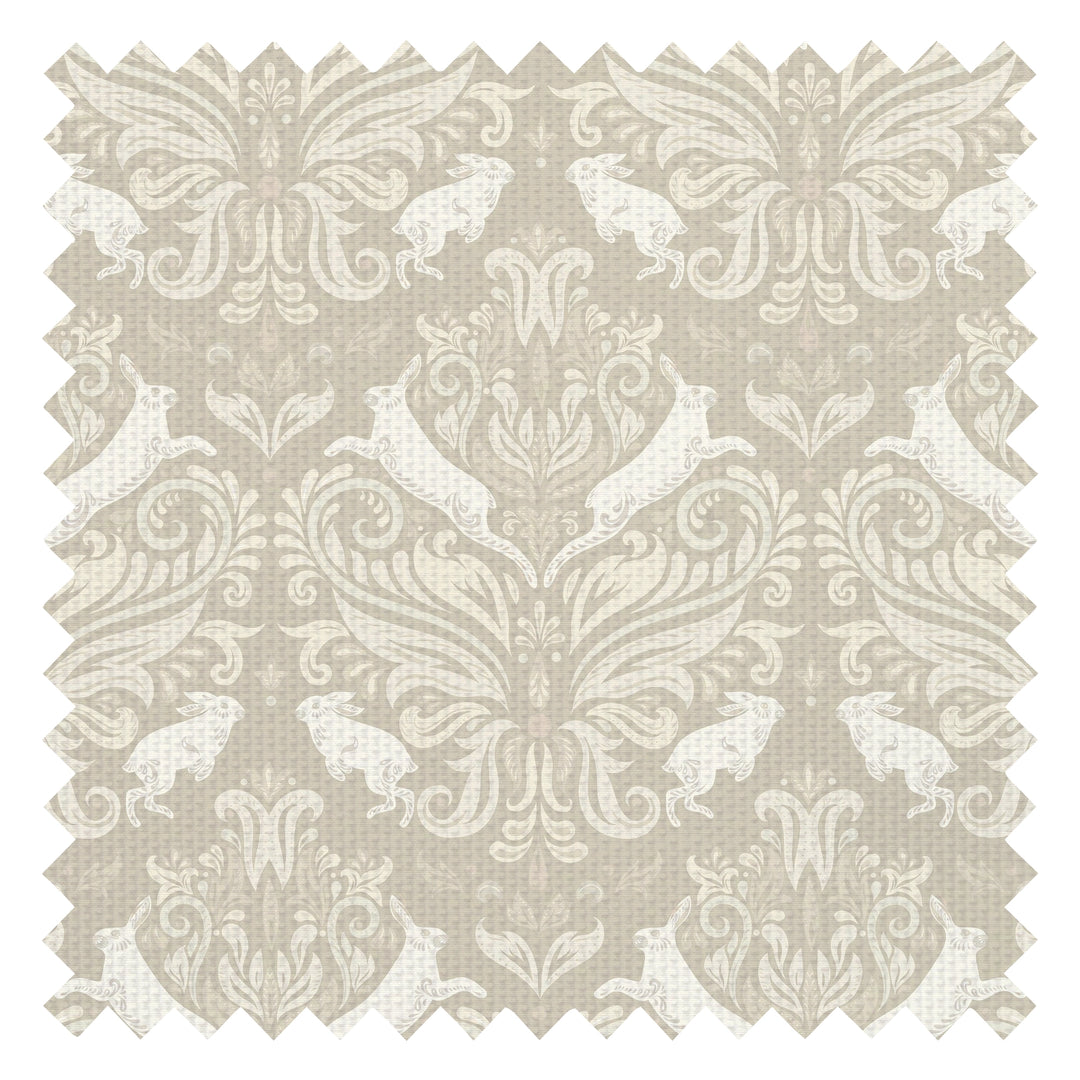 The Hopping Hare Fabric in Natural Tones