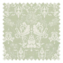 Bridgerton Damask Fabric in Linen Cream on Soft Sage