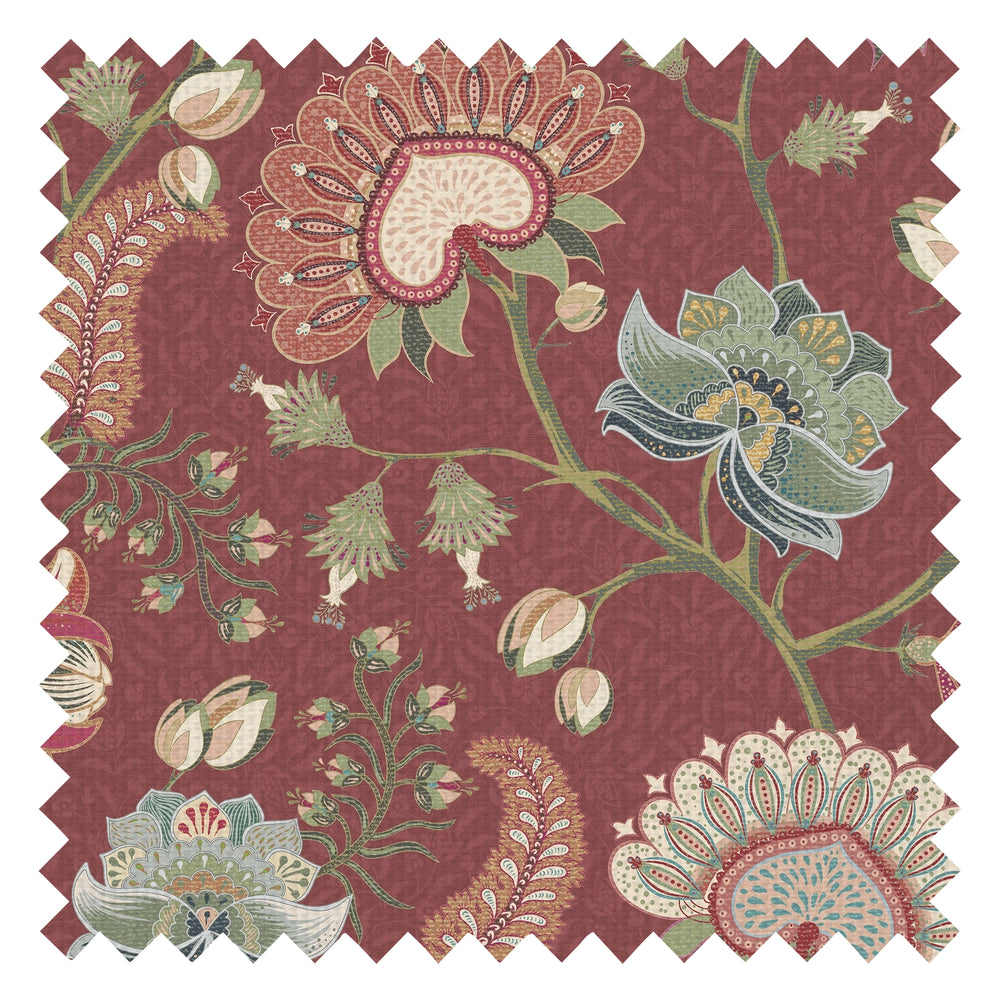 Beaumont Fabric in Crimson on Claret
