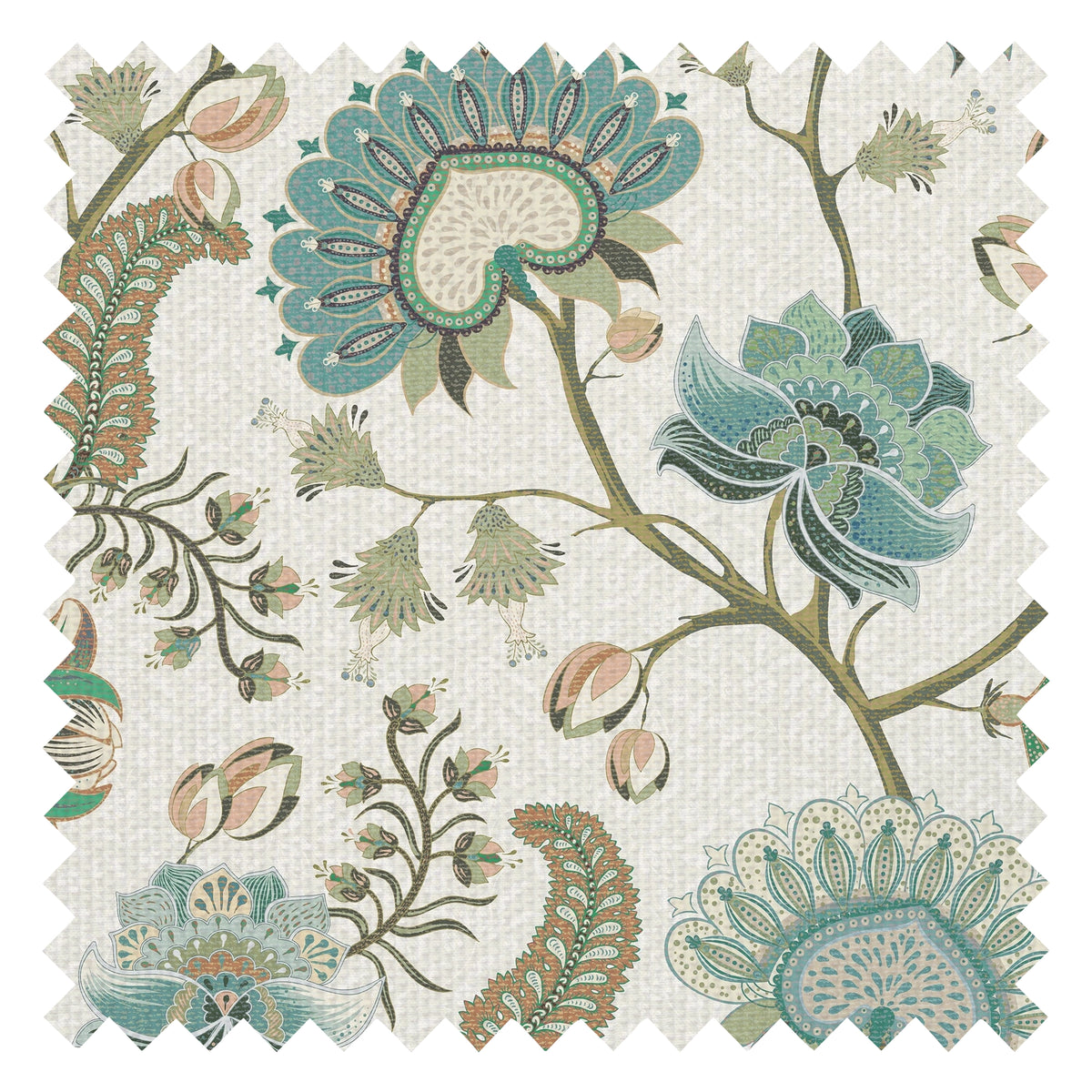 Beaumont Fabric in Seafoam on Aged Ivory