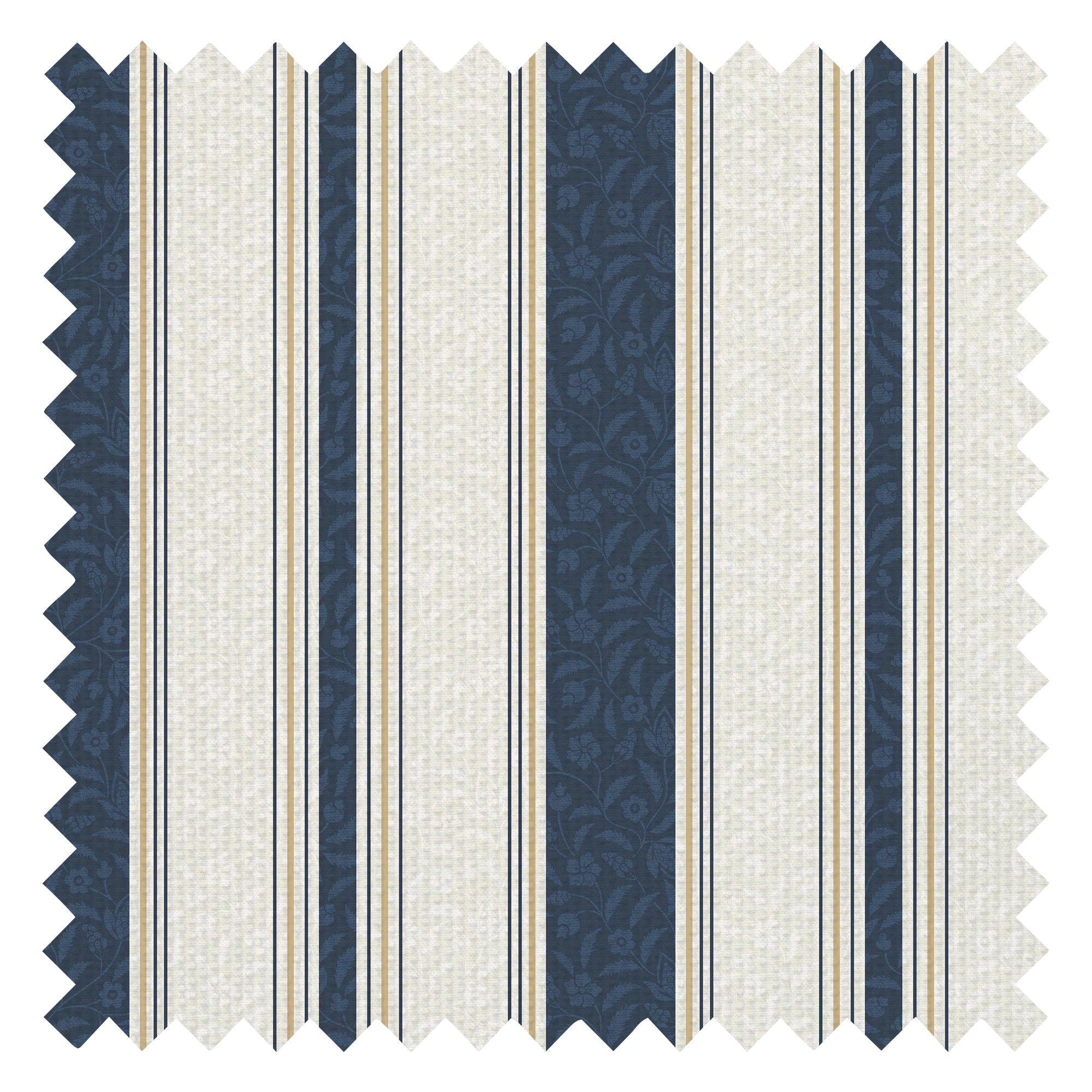 Beaumont Stripe Fabric in Aged Ivory and Navy