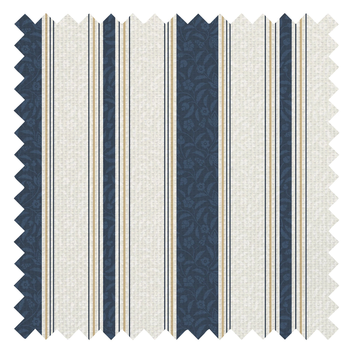 Beaumont Stripe Fabric in Aged Ivory and Navy